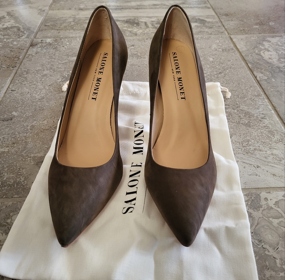 Salone Monet Anita Leather Dressy Pumps in Brown, Size 11, New in Box